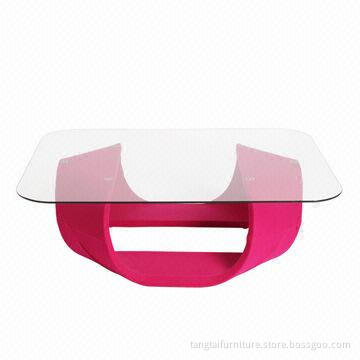 Glass table made of glass and injection foam